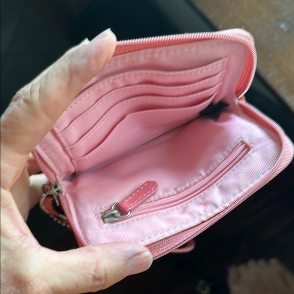 Coach Pink accent Leather Floral Clutch - Picture 4 of 4